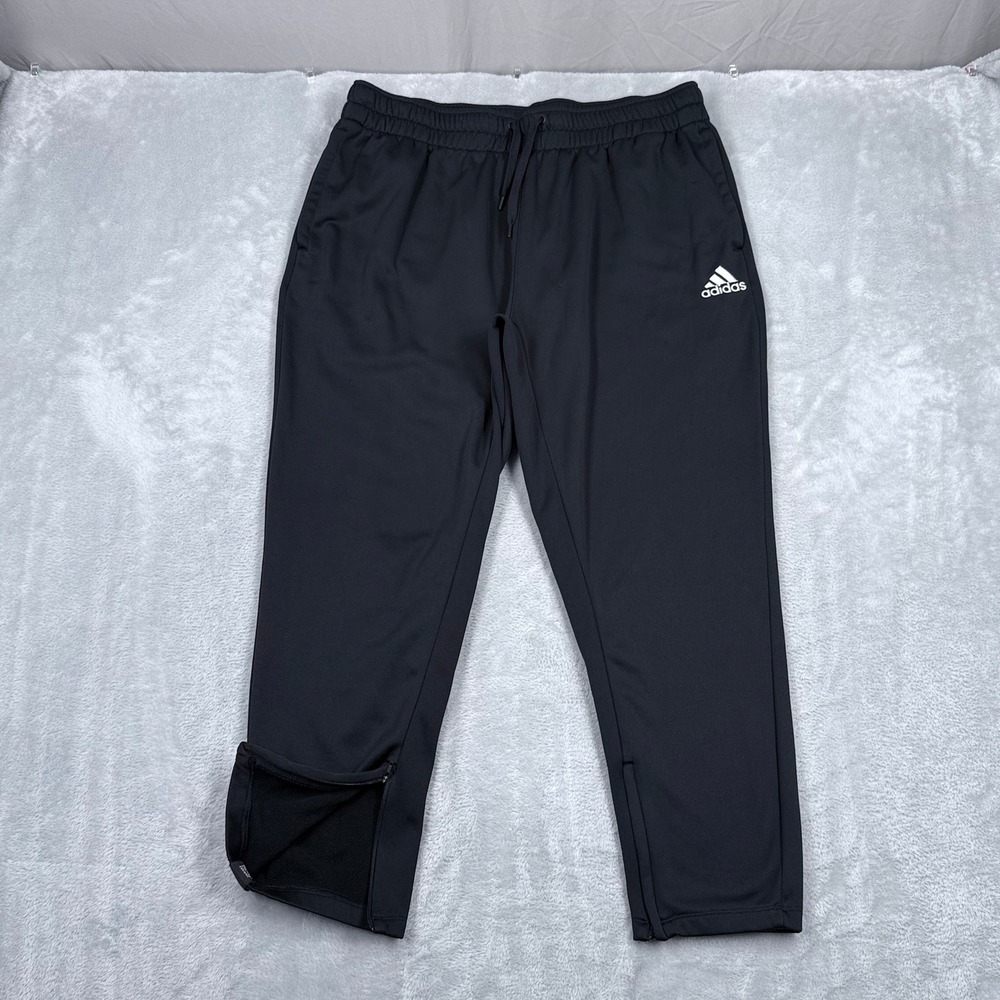 adidas Game & Go Fleece Tapered Jogger Mens XL Black Ankle Zip Athletic Pants